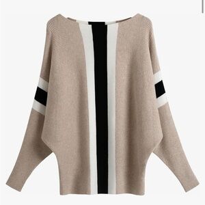 Oversized Boat Neck Dolman Knitted Sweater up to size large. Brand new